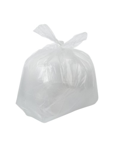 Sacs poubelle recyclés transparents Jantex utilisation légère 10kg 80L (lot de 200)