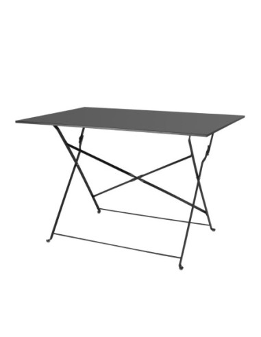 Table de terrasse pliable Bolero noire 1100 x 700mm