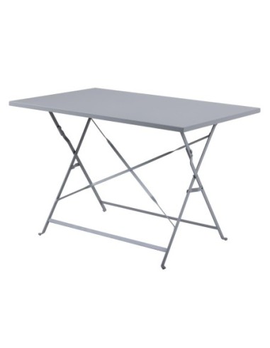 Table de terrasse pliable Bolero grise 1100 x 700mm