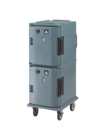 Chariot isotherme avec portes chauffantes Cambro Ultra Camcart UPCH800 bleu ardoise