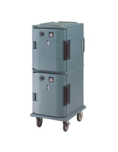 Chariot isotherme avec portes chauffantes Cambro Ultra Camcart UPCH800 bleu ardoise