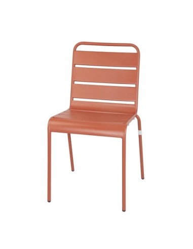 Chaises à lattes en acier Bolero terracotta (lot de 4)