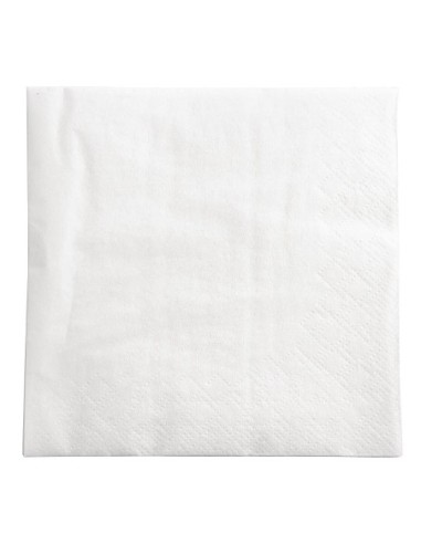 Serviettes cocktail blanches Fasana 250mm (Lot de 1500)